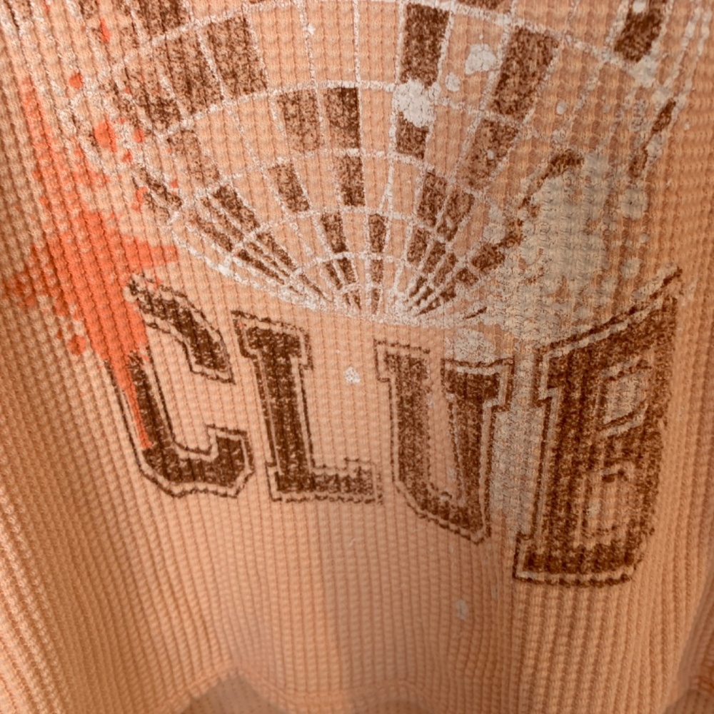 Offline by Aerie T Shirt Large Dance Club Waffle Knit Long Sleeve Peach Orange - Picture 8 of 15